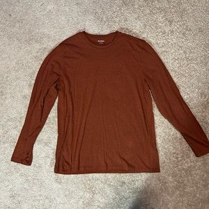 Old Navy Men’s Large Heather Burnt Orange Long Sleeve Crewneck Tee